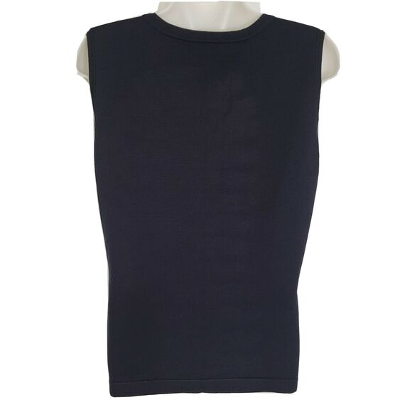 Doncaster Collection Womens Top Medium Sleeveless Silk Scoop Neck Tank Metallic - Picture 2 of 9